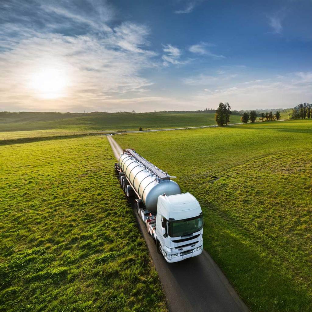 Milk Truck aerial shot