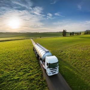 Milk Truck aerial shot