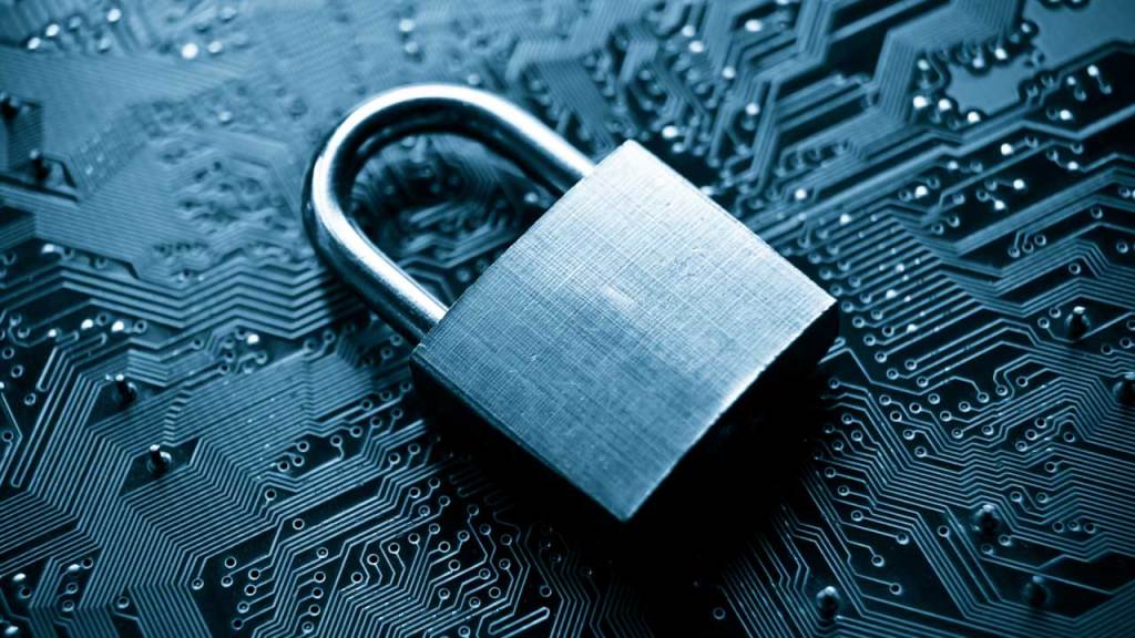 Lock on a data background